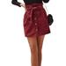 Women High Waist A-line Mini Skirt Button Front Casual Short Skirts with Pocket