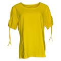 Denim & Co. Women's Top Sz M Short Sleeve Jersey Yellow A365794