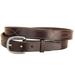 38" Tory Bridle Leather Belt Stitched Pattern Brass Buckle Belt Havana