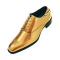 Bolano Mens Comfortable Low Heel Classic Lace Up Oxford Dress Shoes Gold Size 8