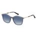 max mara women's mm wand ii square sunglasses, blue, 51 mm