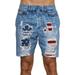 Prestigez Mens Boxer Shorts USA Flag Pajama Loungewear, Blue, Size: Medium