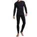 Men's Long Sleeve Thermal Shirt + Bottom Pants Large Black set