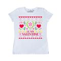 Inktastic Be My Valentine Ugly Sweater Style with Flowers and Hearts Adult Women's T-Shirt Female