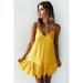 Loose V Neck Sleeveless Spaghetti Strap Solid Colors Lace Dress