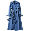 Mnycxen Women Overcoat Solid Slim Fit Coat Jacket Long Outerwear Windbreaker Trench