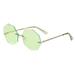 Luxsea Retro Polygon Borderless Sunglasses Driver's Goggles Men Women Metal Sunglasses Eyewear Color Sunglasses