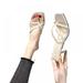 Saient Sexy Heel Shoes Fashion Casual All-match Solid Color Slippers Women Summer
