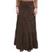 Women's Button Front Long Ankle Length Tiered Corduroy Maxi Skirt