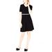 Maison Jules Scalloped-Trim Sweater Dress Black