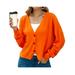 Womens Autumn Oversized Open Front Cardigan Sweaters Long Sleeve Button V Neck Pullover Knit Jumper Slouchy Tops