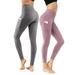 MAWCLOS 2 Pack Yoga Sexy Leggings for Women Sexy Yoga Pants with Pockets Stretch Sports Leggings High Waisted Tummy Control Petite Sports Pants
