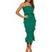 Formal Cocktail Evening Party Maxi Dress For Women Boho Beach Ruffled Tiered Long Sundress For Ladies Sexy Girls Bodycon Spaghetti Strap Long Dress