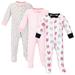 Touched by Nature Baby Girl Organic Cotton Sleep and Play, 3pc