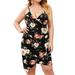 Avamo Women's Plus Size Dress Sling Printing Dresses V-Neck Sleeveless Chemises Cocktail Evening Party Midi Dress Cozy Sleepwear Nightwear