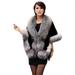 Women Faux Fur Collar Scarves Winter Artificial Fur Cape Poncho Elegant Fluffly Warm Scarfs Fur Neck Warmer Pashmina