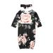 Floral Newborn Baby Sleeping Bags Headband Infant Clothing Blanket Swaddle Wrap Gown 2PCS Outfits Sets