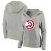 Atlanta Hawks Fanatics Branded Women's Primary Logo V-Neck Pullover Hoodie - Heathered Gray