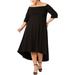 Calvin Klein Womens Plus Embellished Off-The-Shoulder Formal Dress