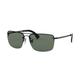 Ray-Ban RB3607-002/71 Black Rectangular Green Classic Lens Metal Sunglasses