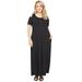 Catherines Women's Plus Size Gramercy Open-Shoulder Maxi Dress (With Pockets)