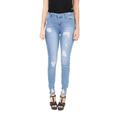 Celebrity Pink Jeans Women Mid Rise Distressed Skinny Jeans with Ankle Distressed Detail 9 Light Denim