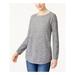 KAREN SCOTT Womens Gray Heather Long Sleeve Jewel Neck T-Shirt Top Size PXL