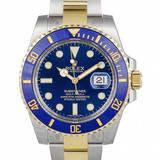 Rolex Submariner 18K Yellow Gold Automatic Blue Dial Men's Watch 116613 LB-SB