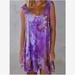 New Women's Tie Dye Print Sleeveless Dress Casual Dresses Crewneck Sexy Dress