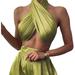 Hirigin Women 's Fashion Solid Color Vest Sexy Bandage Halter Backless Exposed Navel Tops