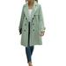 LA HIEBLA Women Jacket Long Sleeve Lapel Double Breasted Belted Trench Coat