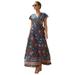 Abtel Hawaiian Beach Holiday Boho Beach Floral Maxi Dress For Women Casual Ladies Casual Wrap Summer Paisley Holiday Long Sundress Ladies Cocktail Party Evening Maxi Long Dress Beachwear Size 4-18