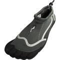 Norty Men's Aqua Sock Water Shoes Waterproof Slip-Ons for Pool, Beach, Sports 38861-13D(M)US grey/silver