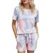 Ladies Printed Tie-Dye Pajamas And Home Wear Two-Piece Suit OLRIK 9803