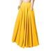 ZANZEA Womens Elastic High Waist Flare A-Line Skirt Casual Loose Long Maxi Dress