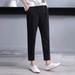 Women's Summer Solid Color Pants Casual Harem Pants Elastic Mid Waist Loose Pockets Pants