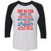 Women's 4th Of July Raglan â€œOne Nation Under The Influence Intoxicated With Liquor...â€� Large, White/Black