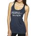 People Not A Big Fan Antisocial Humor Tri-Blend Racerback Tank Top, Vintage Navy, Large