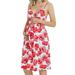 UKAP Womens Summer Sundress Bohemian Printed Pregnancy Dress Spaghetti Strap Midi Dress Slim Fit Maternity Dress