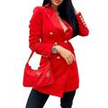 Women Long Sleeve Tops Suit Jacket Double Breasted Coat Autumn