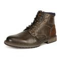 Bruno Marc Men Chelsea Ankle Boots Motorcycle Combat Riding Boots Oxford Leather Dress Shoes PHILLY_15 BROWN Size 8.5