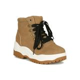 Women D-Ring Lace Up Lug Sole Platform Ankle Booties 18697