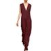 ZANZEA Women Sleeveless Overalls Solid V Neck Elastic Waist Long Pants Casual Jumpsuit Rompers