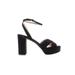 J.Crew Womens Cross Strap Platform Black Ankle Strap Heels Size 8.5