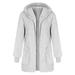 SUPERHOMUSE Women's Hooded Placket Jacket With Pocket Winter Fleece Fur Jacket Open Front Hooded Cardigan Coat Outwear Apricot 11XL Size