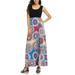 Sexy Dance Women's Summer Cami Maxi Dress Boho Beach Cami Sundress Off Shoulder Loose Striped Floral Printed Casual Sleeveless Party Tank Long Dresses