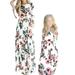 Bellella Mommy and Me Dresses Floral Printed Elastic Waist Maxi Dress Long Sleeve Beach Mom Daughter Matching Outfits