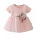 Little Girl Tutu Dress Tulle Ruffles Flower Girls Wedding Party Dresses(Pink,XXL)