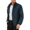 LELINTA Men's Big &Tall Packable Down Jacket Winter Warm Jacket lightweight Zipper Jacket Puffer Bubble Coat Black Blue