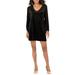 Lisa & Lucy Womens Velvet V-Neck Shift Dress